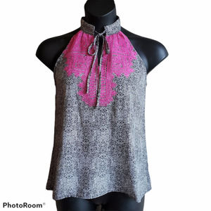 THML sleeveless embroidered blouse sz M